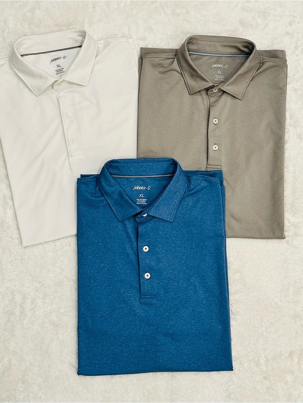 Lot of 3 johnnie-O Men XL PREP-FORMANCE Golf Polo Shirts CVS Health